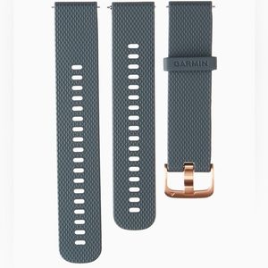 Garmin Quick Release Band 20mm, Granite Blue with Rose Gold Hardware | Two Sizes